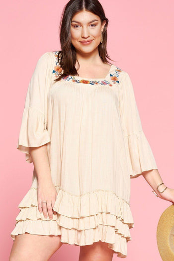 Light Up The Room With This Beautiful Floral Embroidered Shift Dress - Deals Kiosk