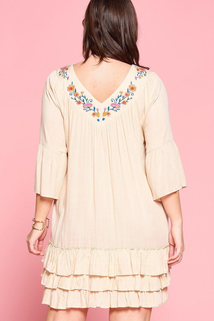 Light Up The Room With This Beautiful Floral Embroidered Shift Dress - Deals Kiosk