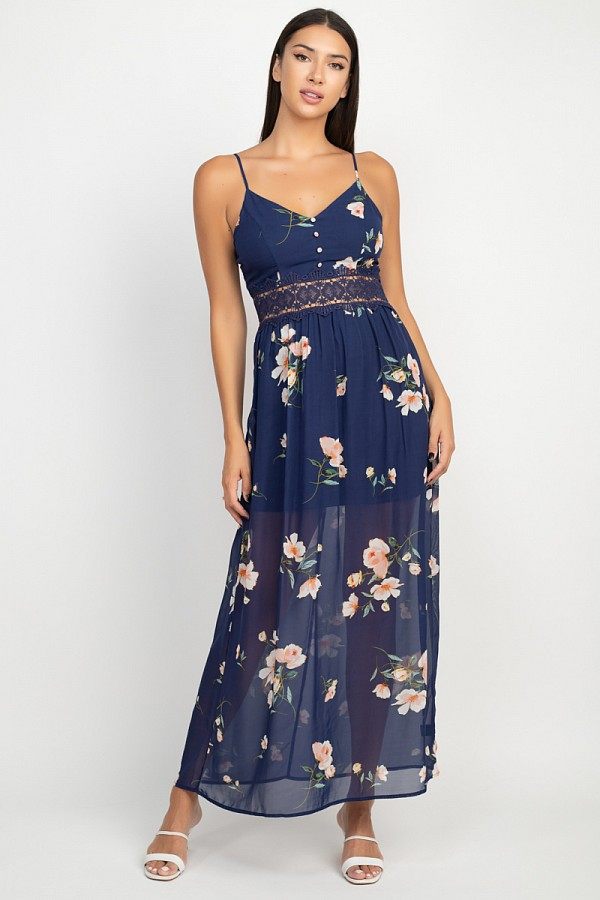 Floral Lace Maxi Dress - Deals Kiosk