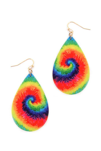 Teardrop Multi Color Hook Earring - Deals Kiosk