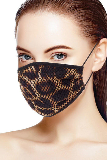 Mesh Leopard And Camouflauge Print Face Mask - Deals Kiosk