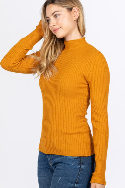 Mock Neck Viscose Sweater - Deals Kiosk