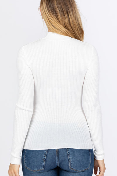 Mock Neck Viscose Sweater - Deals Kiosk