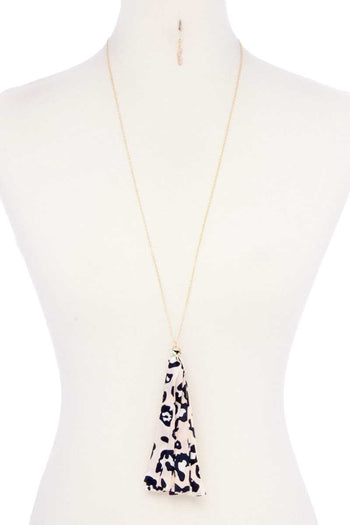 Animal Print Fabric Tassel Necklace - Deals Kiosk