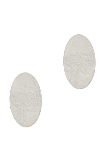 Metal Oval Texture Stud Earring - Deals Kiosk