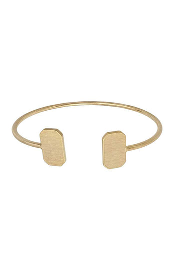 Double Metal Rectangle Open Bangle Bracelet - Deals Kiosk