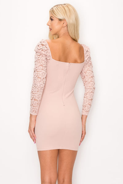 Lace Lover Cutout Long Sleeve Dress - Deals Kiosk