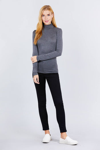 Turtle Neck Rayon Jersey Top - Deals Kiosk