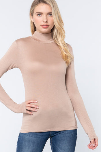 Turtle Neck Rayon Jersey Top - Deals Kiosk