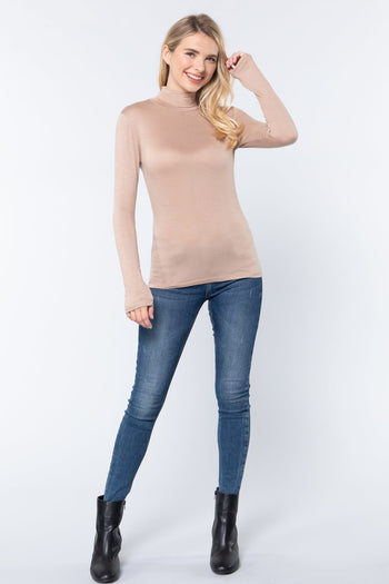 Turtle Neck Rayon Jersey Top - Deals Kiosk