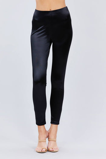 Waist Band Matt Satin Leggings - Deals Kiosk