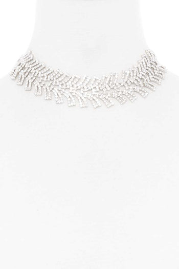 Rhinestone Wide Short Necklace - Deals Kiosk