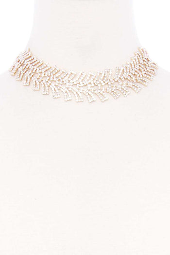 Rhinestone Wide Short Necklace - Deals Kiosk
