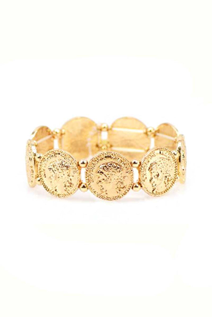 Multi Metal Coin Stretch Bracelet - Deals Kiosk