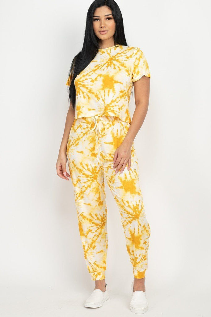 Tie-dye Printed Top And Pants Set - Deals Kiosk