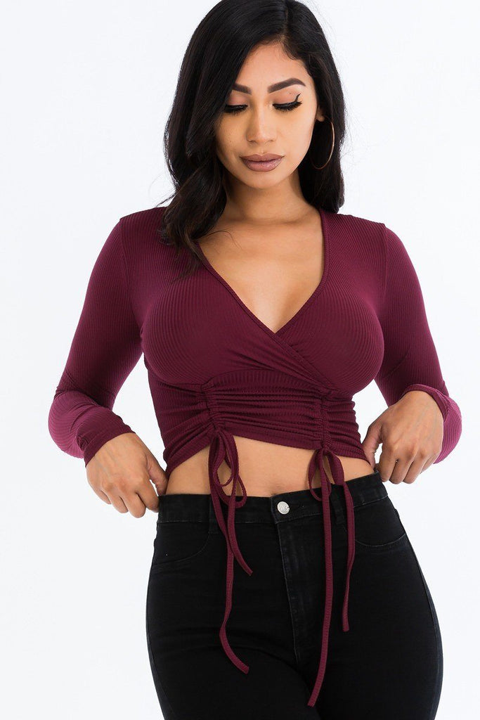 Shirred Cropped Top - Deals Kiosk