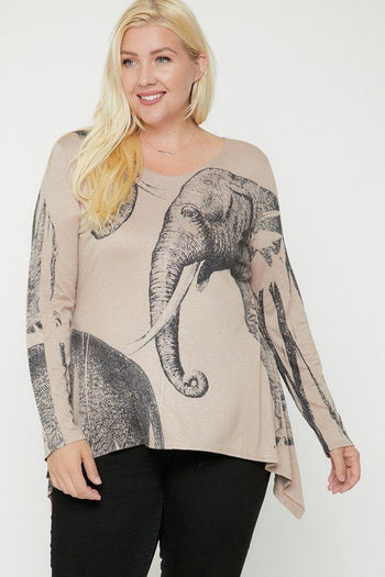 Elephant Sublimation Print Top - Deals Kiosk