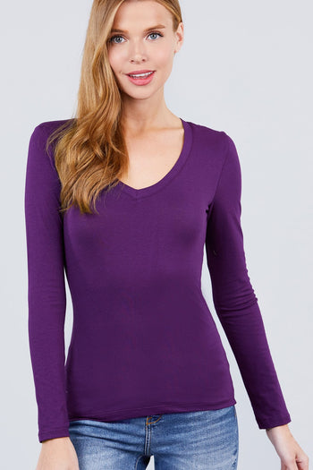 Cotton Jersey V-neck Top - Deals Kiosk
