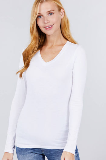 Cotton Jersey V-neck Top - Deals Kiosk