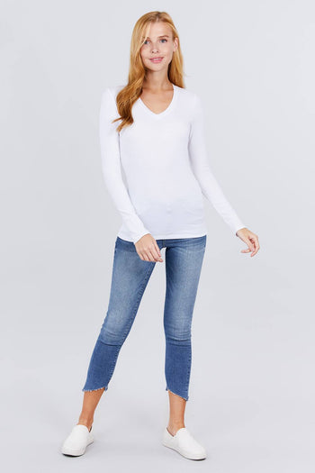 Cotton Jersey V-neck Top - Deals Kiosk