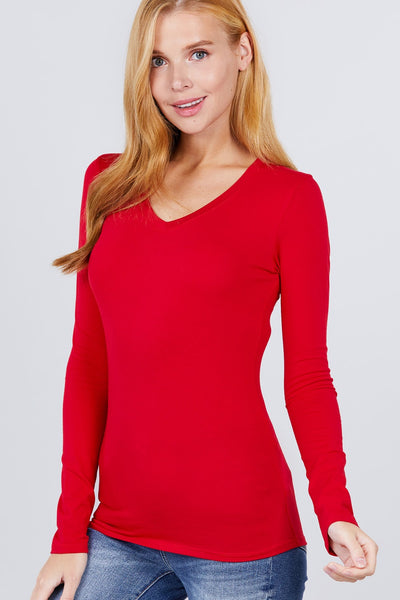 Cotton Jersey V-neck Top - Deals Kiosk