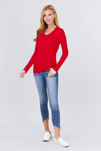 Cotton Jersey V-neck Top - Deals Kiosk