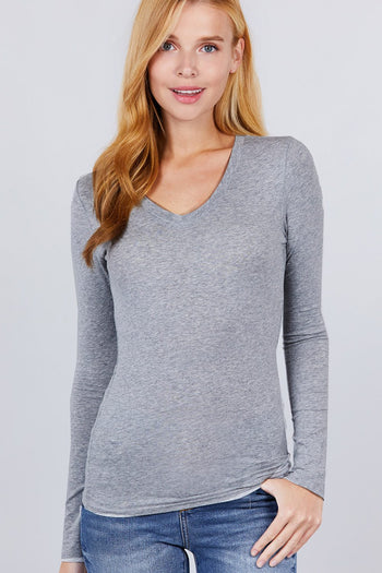 Cotton Jersey V-neck Top - Deals Kiosk
