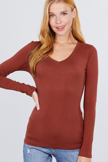 Cotton Jersey V-neck Top - Deals Kiosk