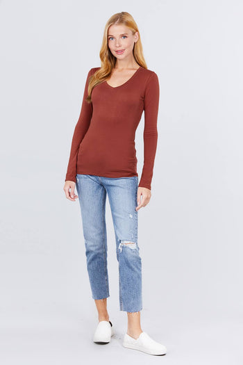 Cotton Jersey V-neck Top - Deals Kiosk