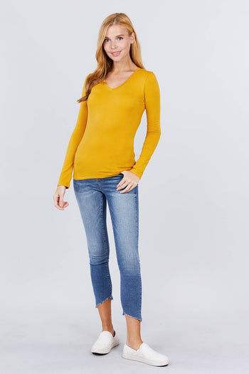 Cotton Jersey V-neck Top - Deals Kiosk