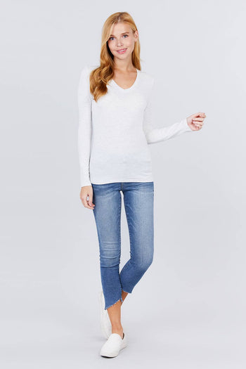 Cotton Jersey V-neck Top - Deals Kiosk