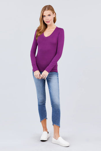 Cotton Jersey V-neck Top - Deals Kiosk