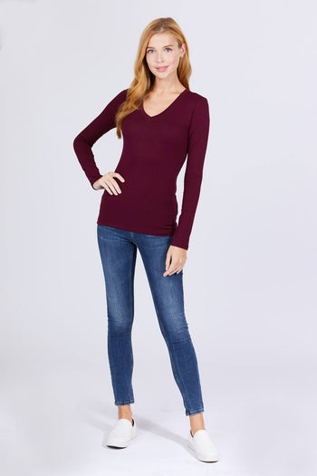 Cotton Jersey V-neck Top - Deals Kiosk