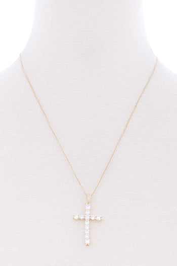 Stone Cross Pendant Necklace - Deals Kiosk