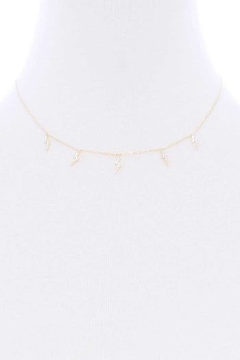 Lightning Stone Charm Metal Necklace - Deals Kiosk