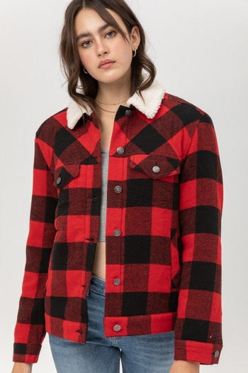 Woven Yarn Dye Plaid Jacket - Deals Kiosk