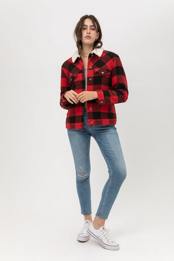 Woven Yarn Dye Plaid Jacket - Deals Kiosk