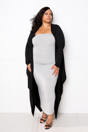 Bubbled Hem Waterfall Cardigan - Deals Kiosk