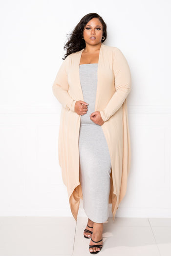 Bubbled Hem Waterfall Cardigan - Deals Kiosk