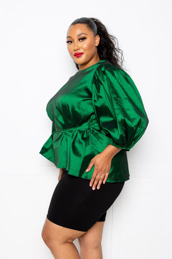 Voluminous Top With Waist Tie - Deals Kiosk