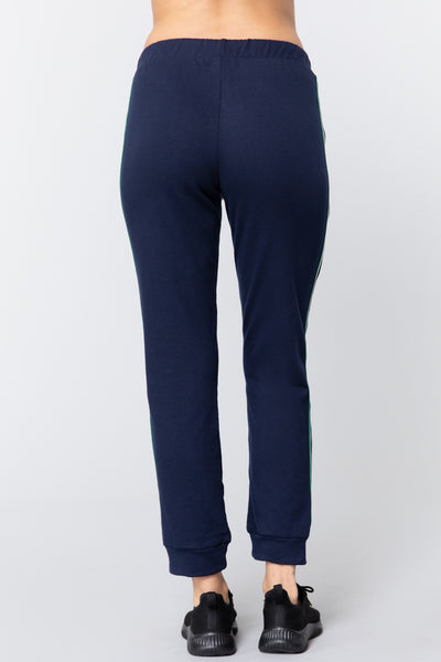 Side Stripe Tape French Terry Pants - Deals Kiosk