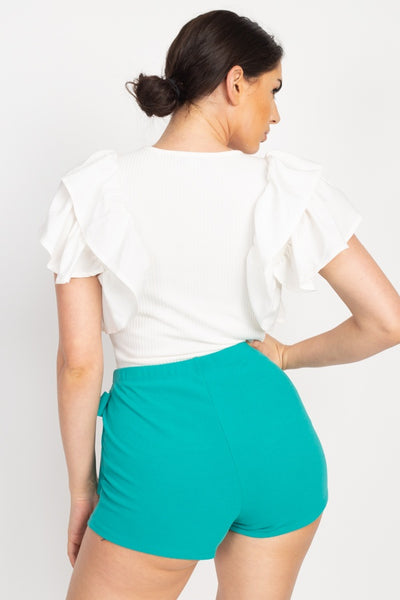Ruffle Tiered Ribbed Top - Deals Kiosk