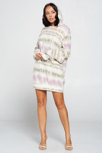 Terry Brushed Print Sweater Dress - Deals Kiosk