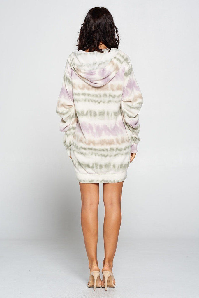 Terry Brushed Print Sweater Dress - Deals Kiosk
