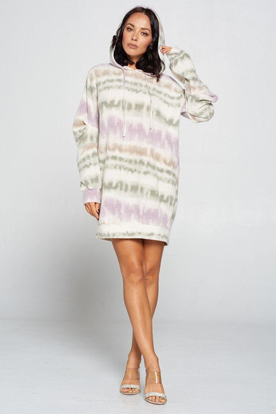 Terry Brushed Print Sweater Dress - Deals Kiosk
