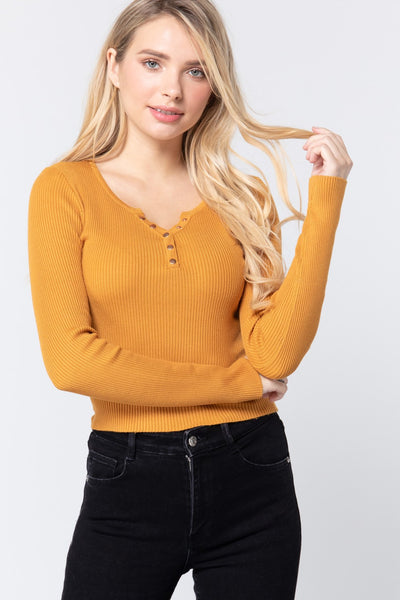Snap Button Detail Sweater Top - Deals Kiosk