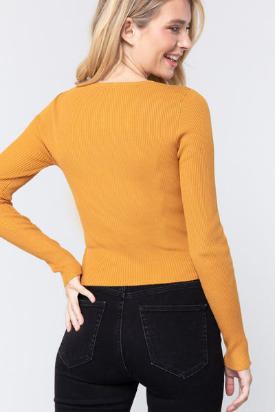 Snap Button Detail Sweater Top - Deals Kiosk
