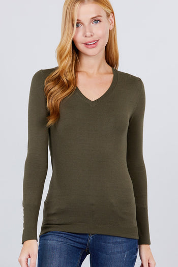 V-neck Sweater W/rivet Button - Deals Kiosk