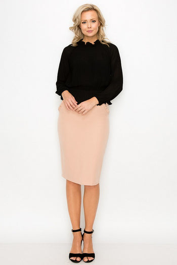 Ruffle Pleats Peplum Top - Deals Kiosk