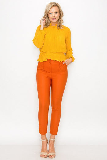 Ruffle Pleats Peplum Top - Deals Kiosk